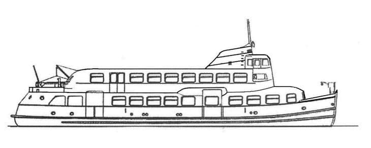Skizze: HADAG-Fähre FINKENWERDER (Typ III)