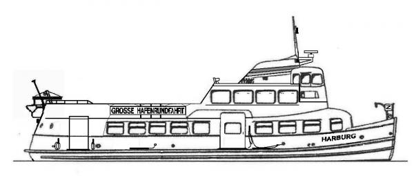 Skizze: HADAG-Fähre HARBURG (Typ II)