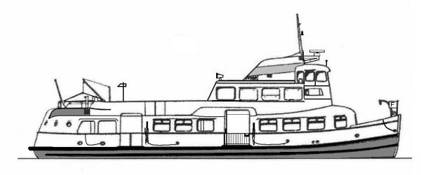 Skizze: HADAG-Fähre VIERLANDEN (Typ II)