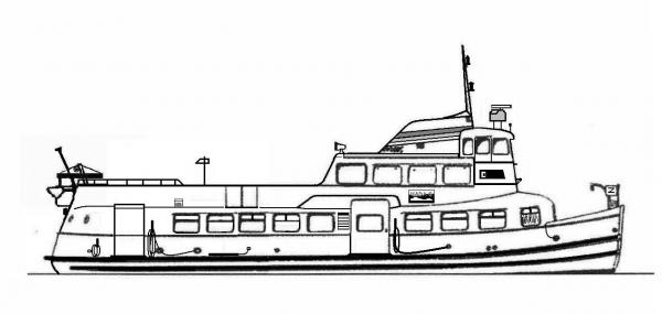 Skizze: HADAG-Fähre REEPERBAHN (Typ II)