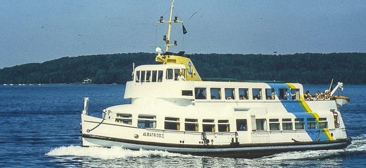Die ehemalige HADAG-Hafenfähre ST. PAULI als ALBATROSS II auf der Flensburger Förde